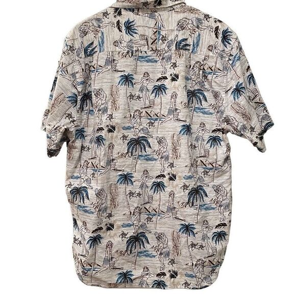 Tommy Bahama Button Up Mens L Cotton Hawaiian Hula Girl Luau Vacay Party Shirt - Picture 2 of 5
